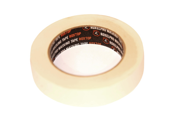 311425 RoxelPro Малярная лента RoxTop 4080, 80°, бежевая, 25мм*50м